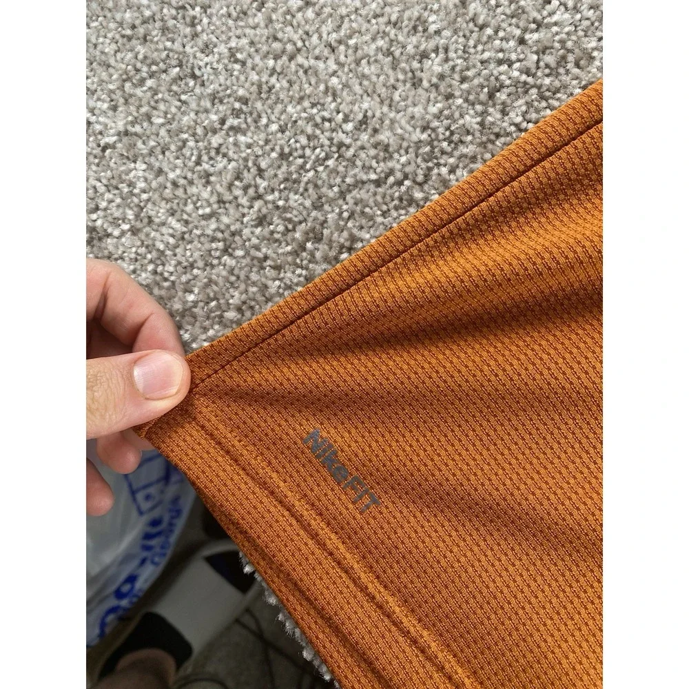 VTG Nike Gray Tag Texas Longhorns UT Performance Polo Mens L Orange Preppy NCAA